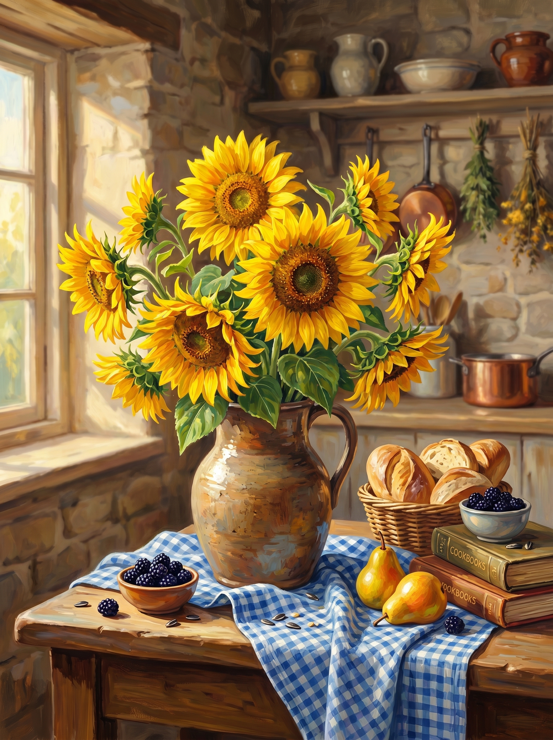 Sunflowers Rustic Jug (Diamond Painting)
