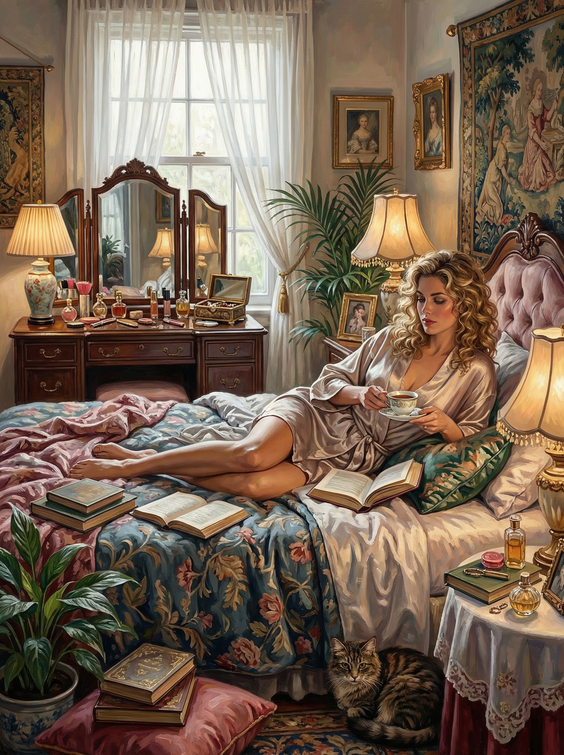 Sunlit Bedroom Rest (100 Color Diamond Painting) Diamond Painting kit