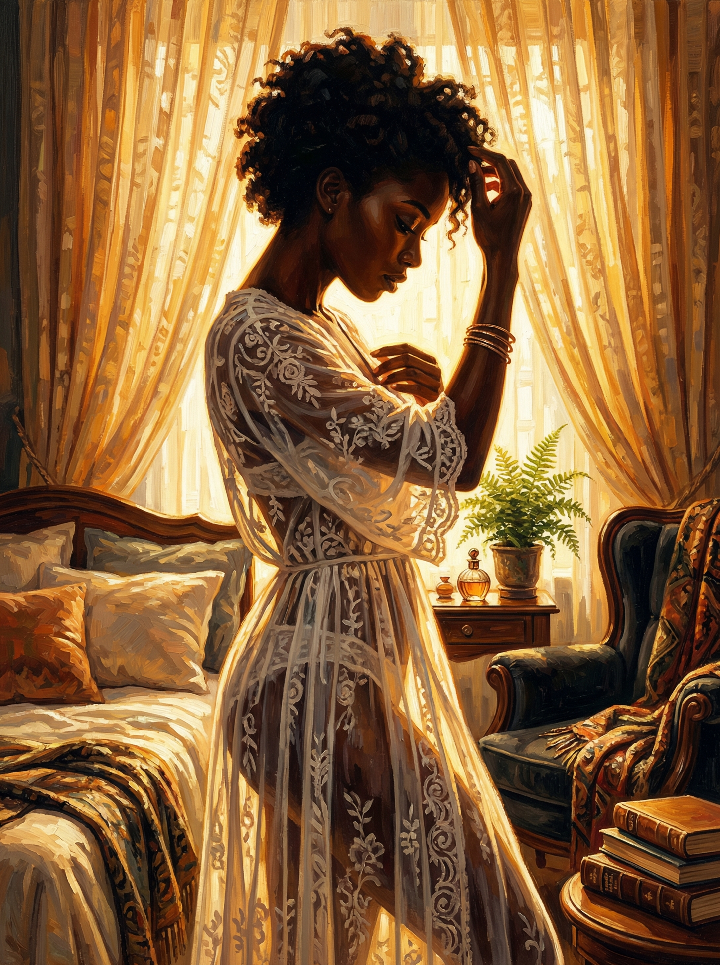 Sunlit Curtain Beauty (Diamond Painting)