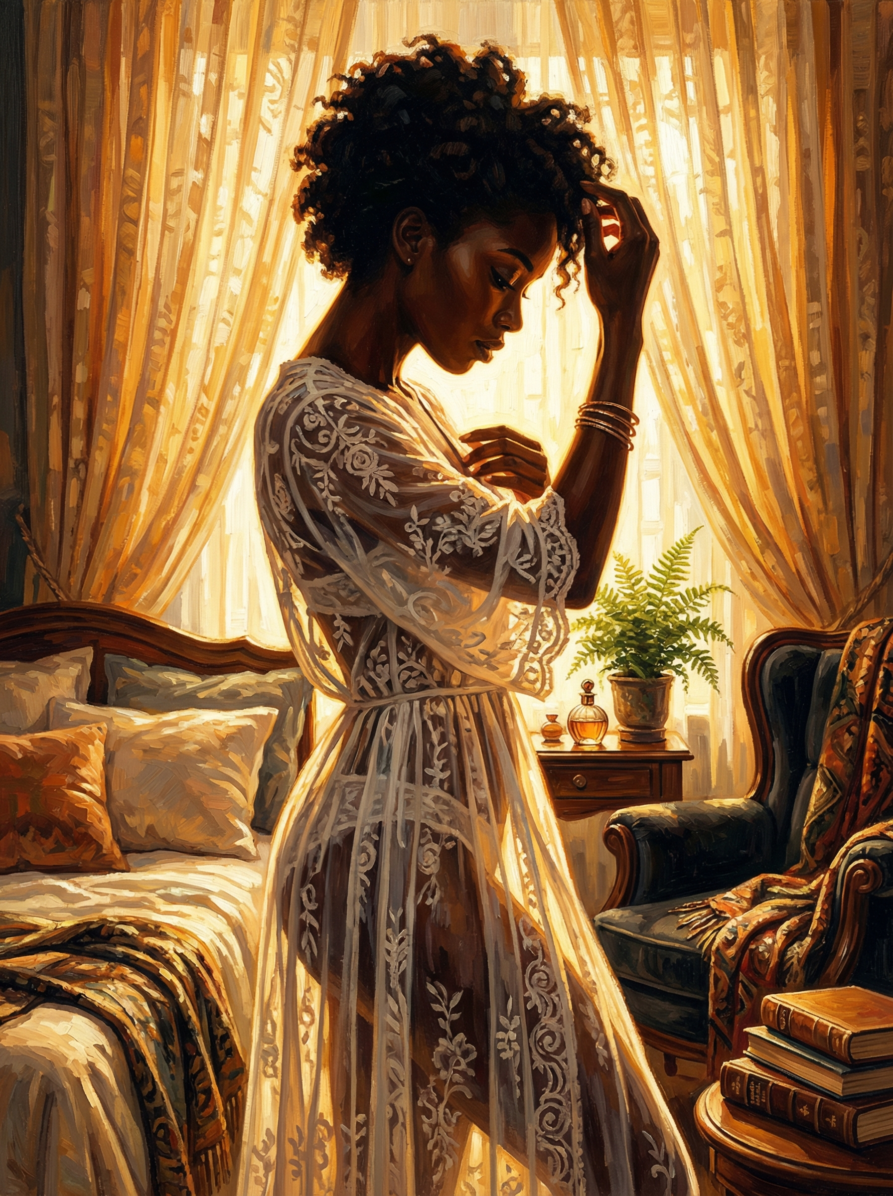 Sunlit Curtain Beauty (Diamond Painting)
