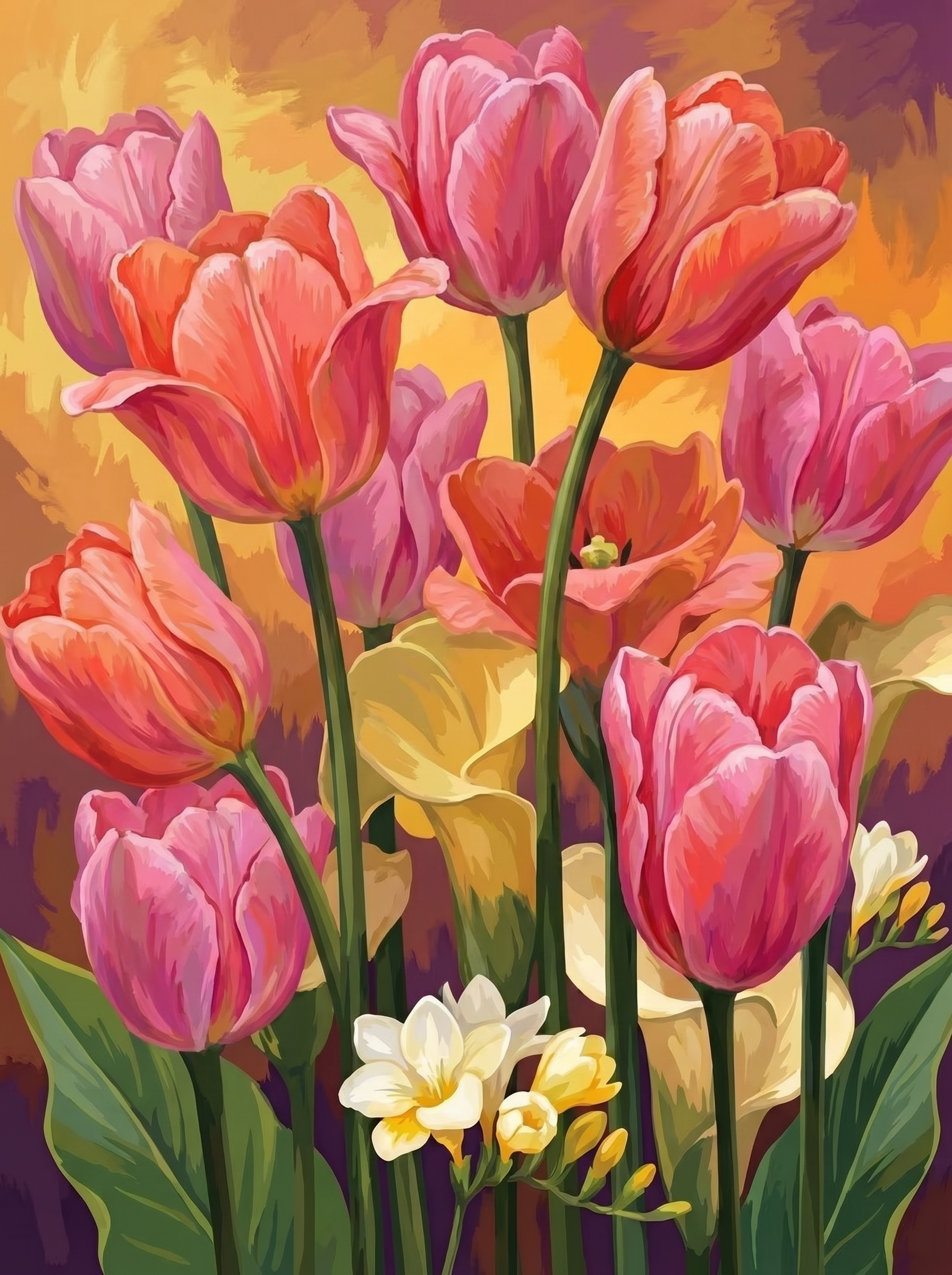 Sunset Calla as Tulips (Diamond Painting)