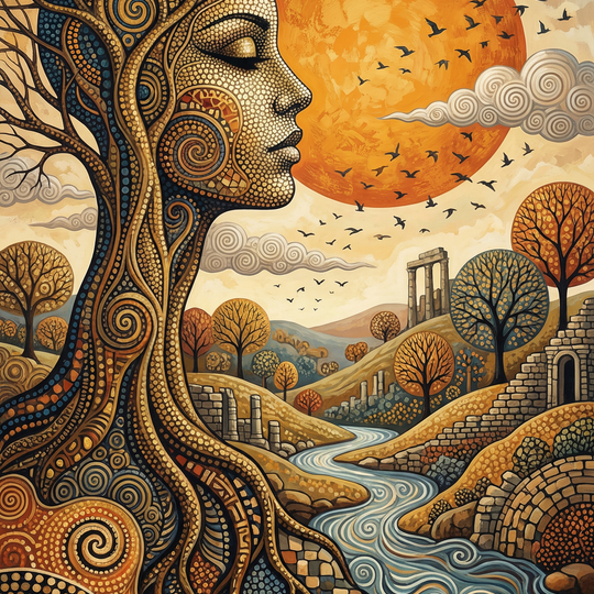 Sunset Landscape Woman