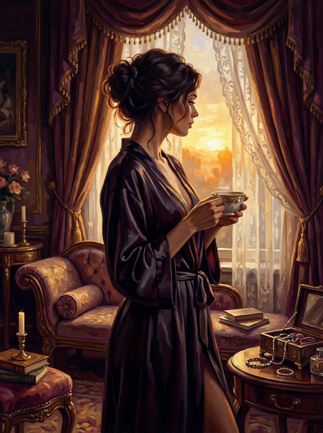 Sunset Tea Moment (Diamond Painting) Diamond Painting kit