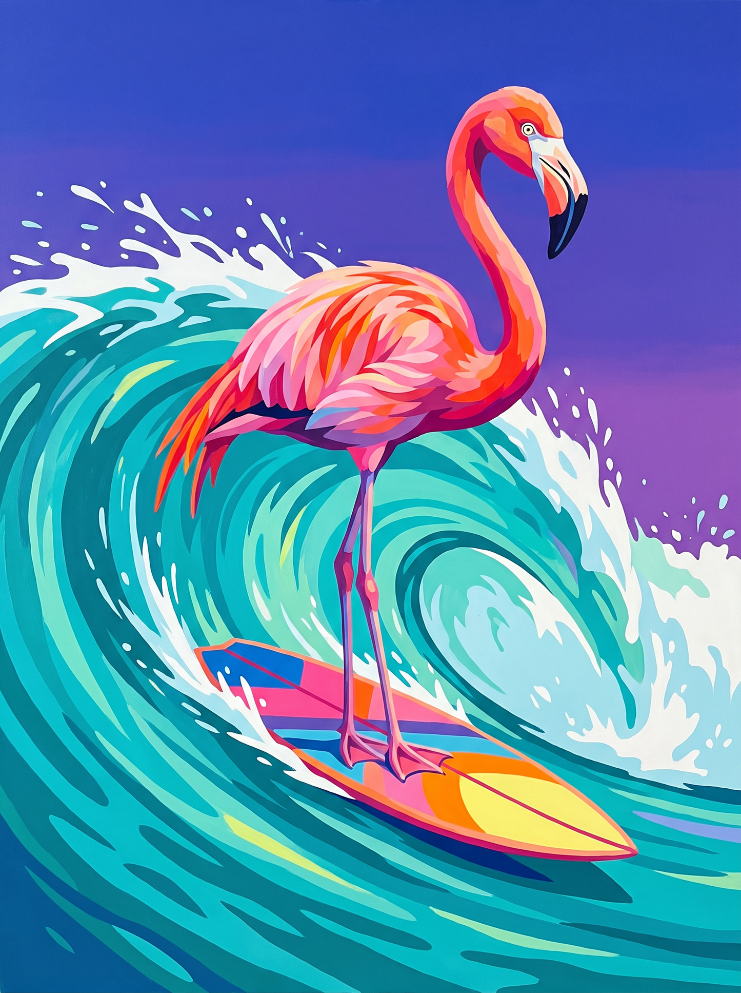 Surfing Flamingo