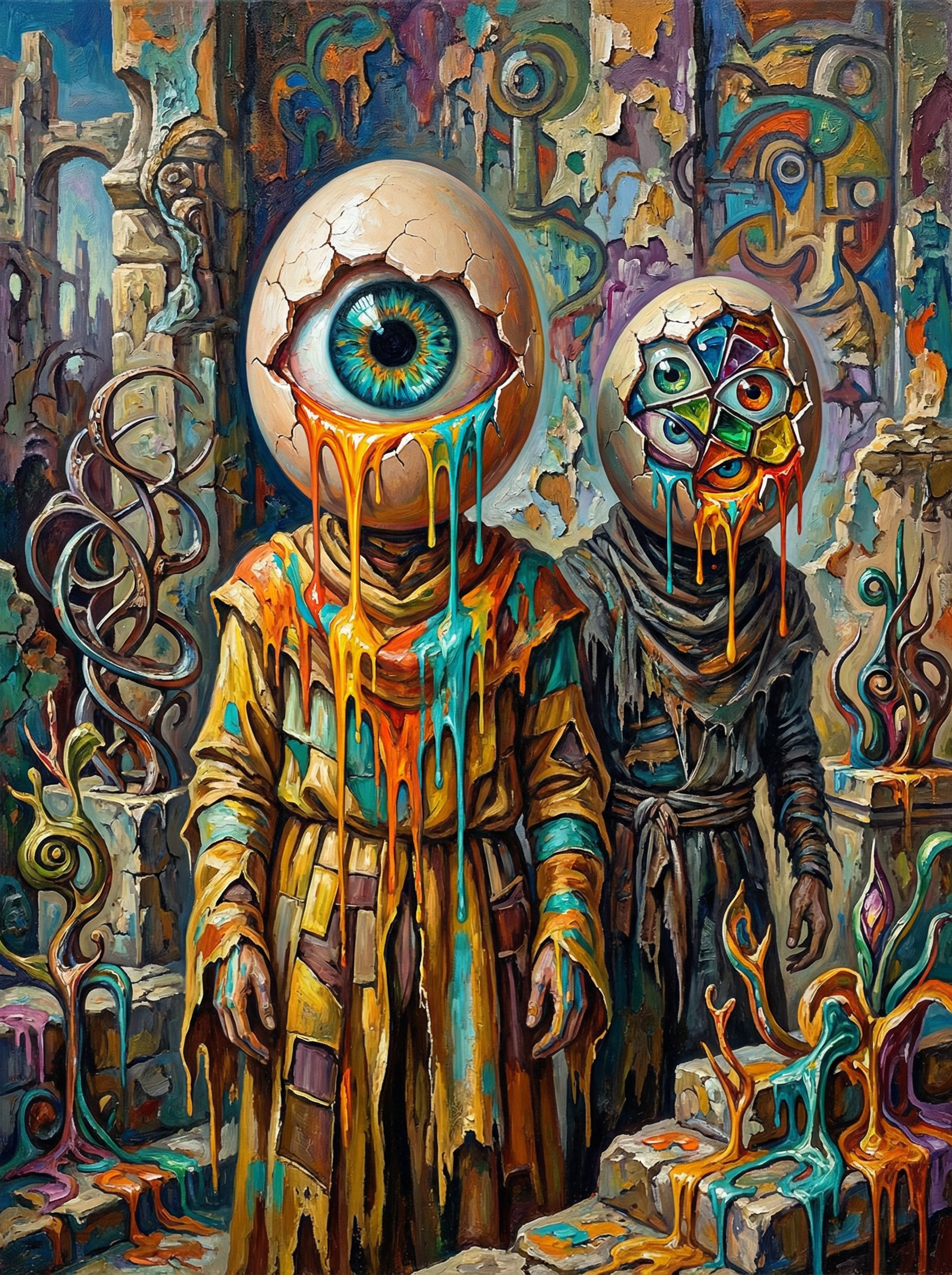 Surreal Eyeball Figures (100 Color Diamond Painting) Diamond Painting kit