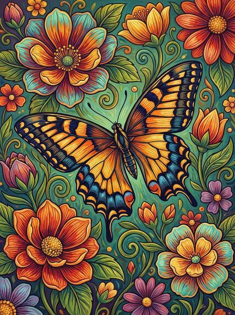 Swallowtail Butterfly Florals (Diamond Painting) Diamond Painting kit