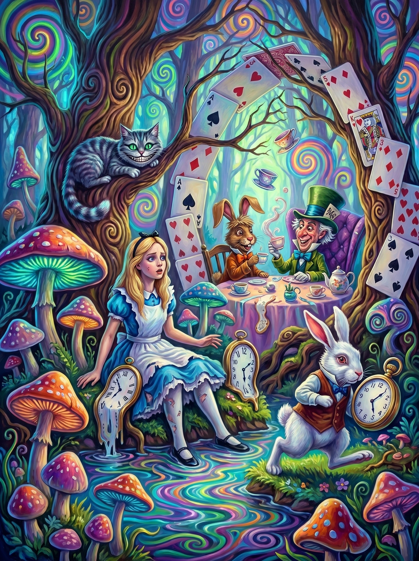 Swirled Forest Tea Party (150 Color Diamond Painting)