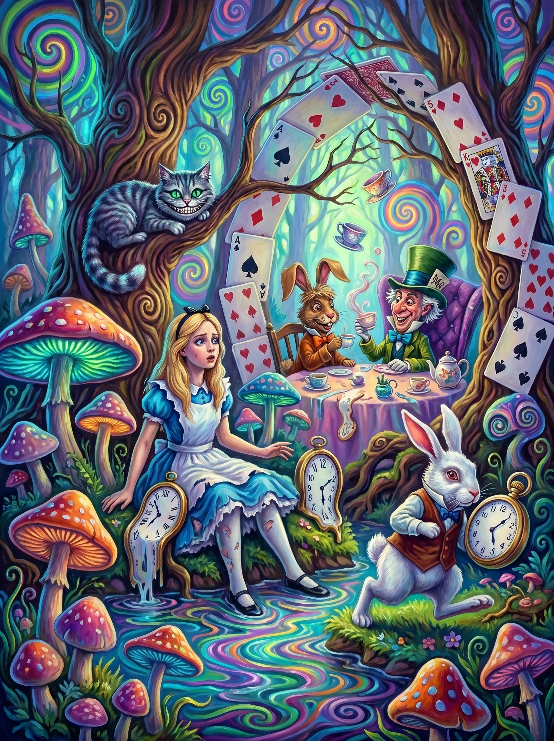 Swirled Forest Tea Party (150 Color Diamond Painting)