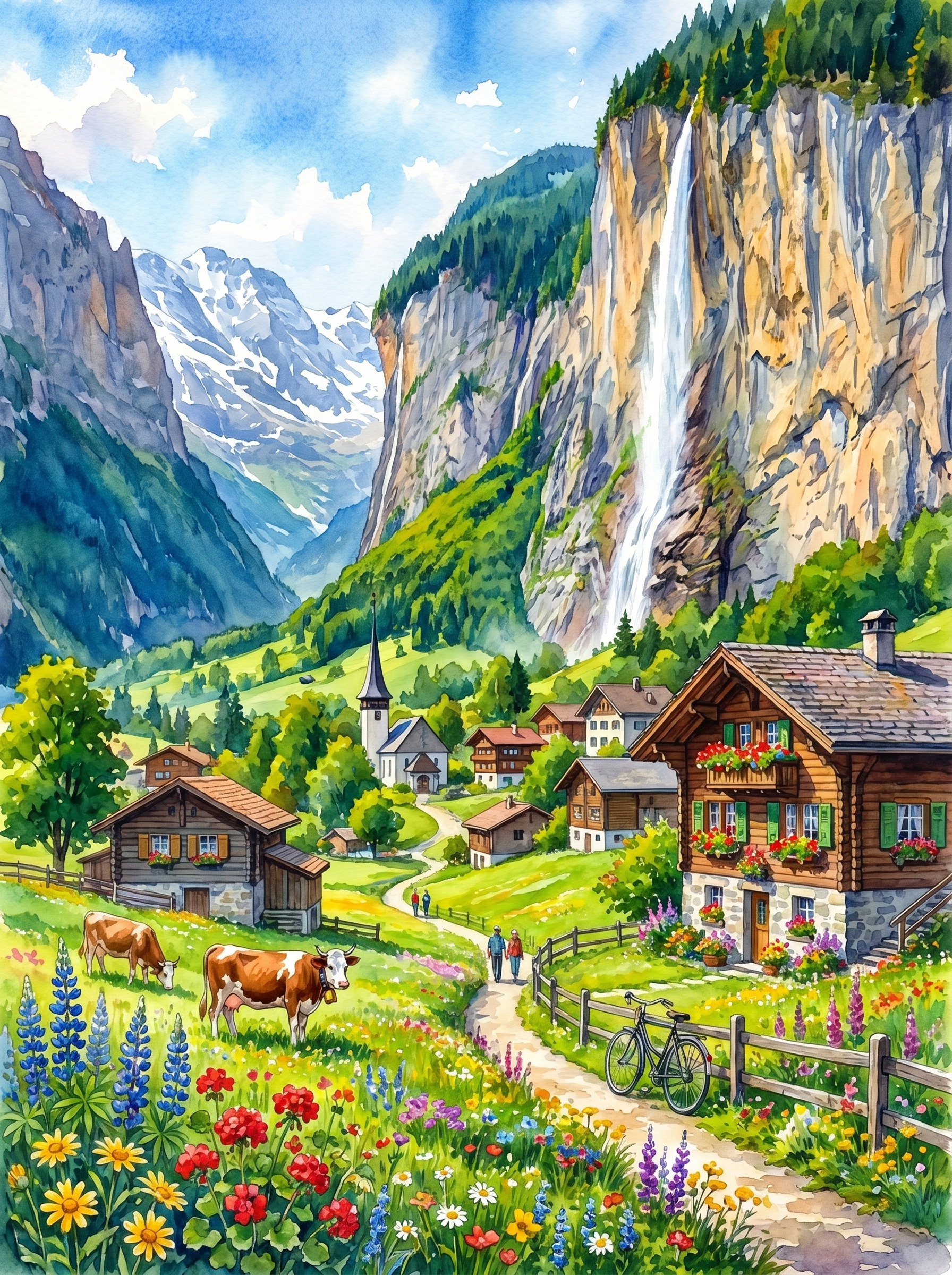 Swiss Lauterbrunnen (150 Color Diamond Painting)