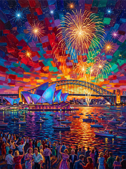 Sydney New Year Fireworks Harbour