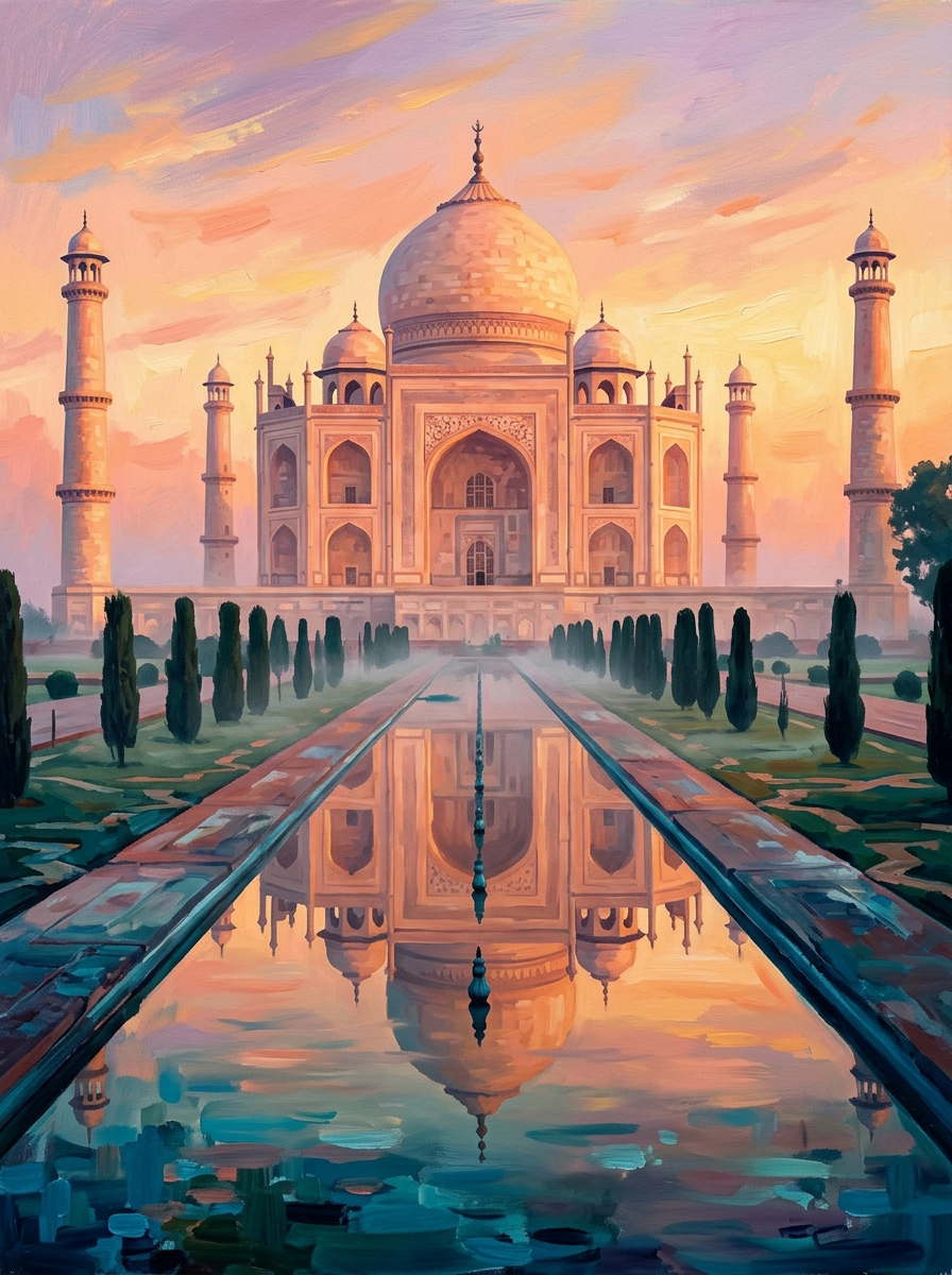 Taj Mahal Sunrise (150 Color Diamond Painting)