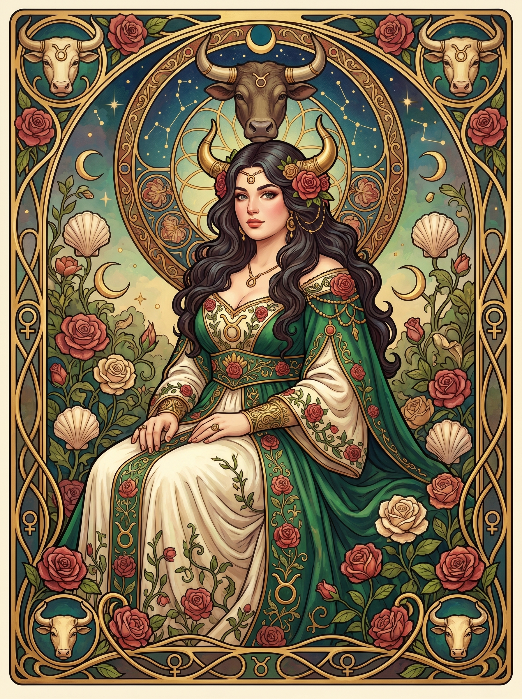 Taurus Rose Zodiac Woman (80 Colors)