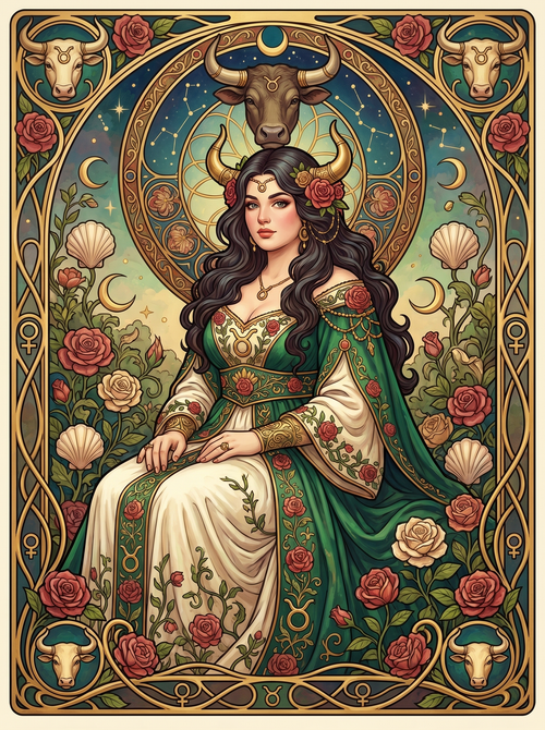 Taurus Rose Zodiac Woman (80 Colors)