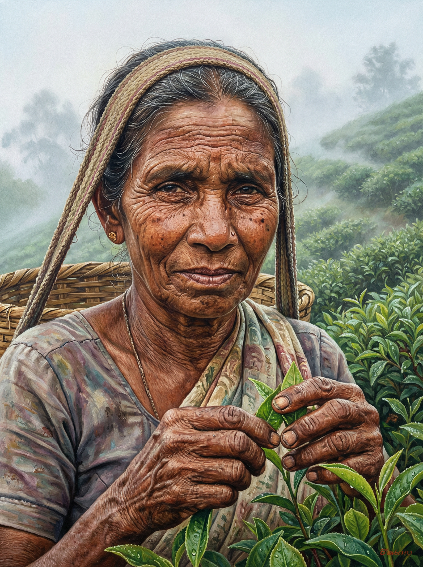 Tea Plantation Harvest (Diamond Painting) Diamond Painting kit