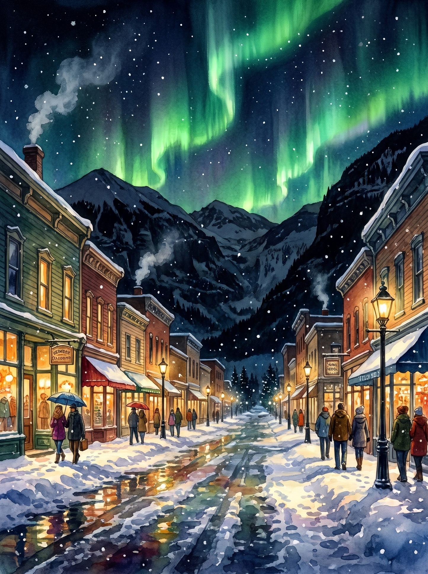 Aurora over Snowy Telluride
