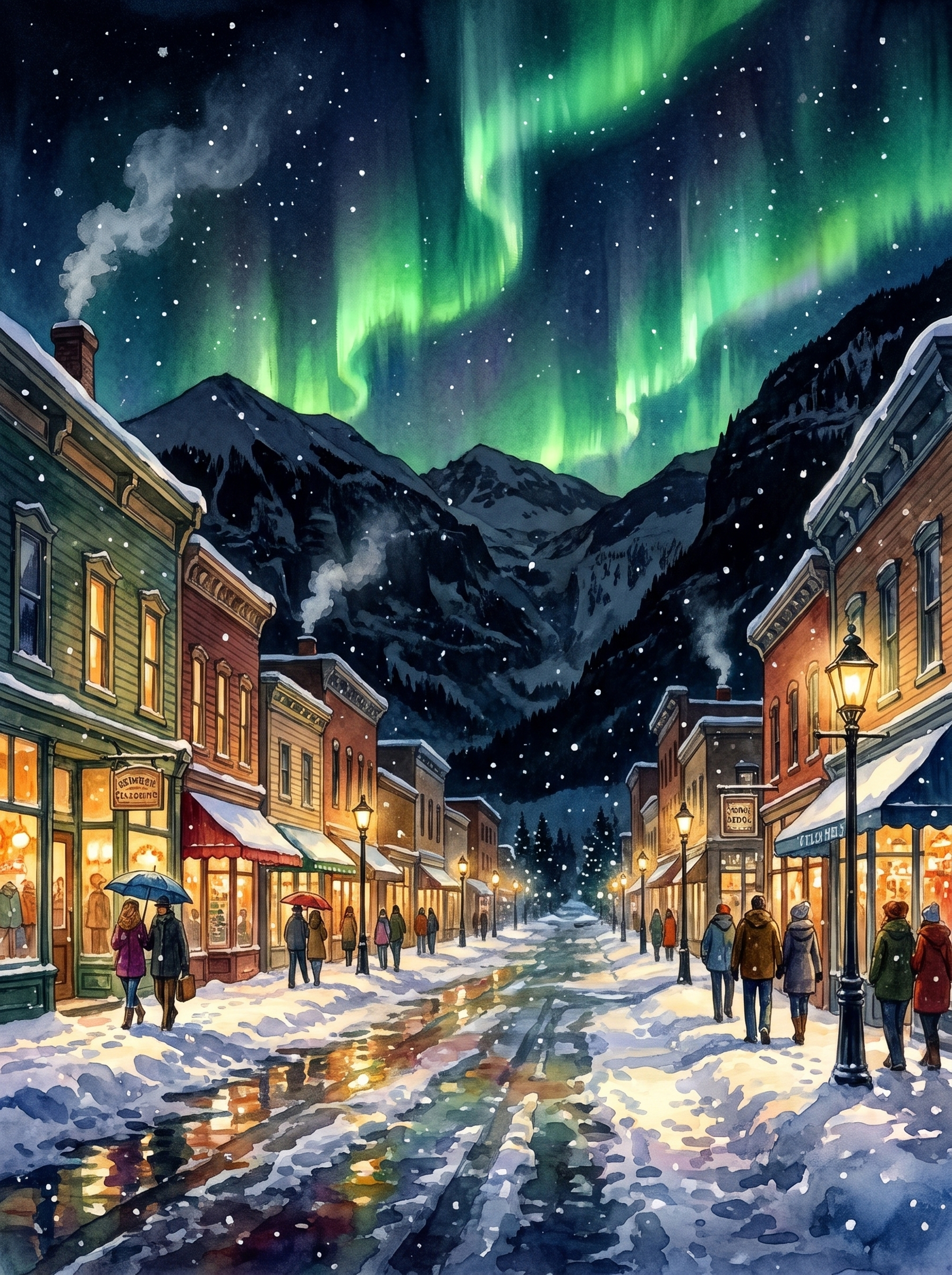 Aurora over Snowy Telluride