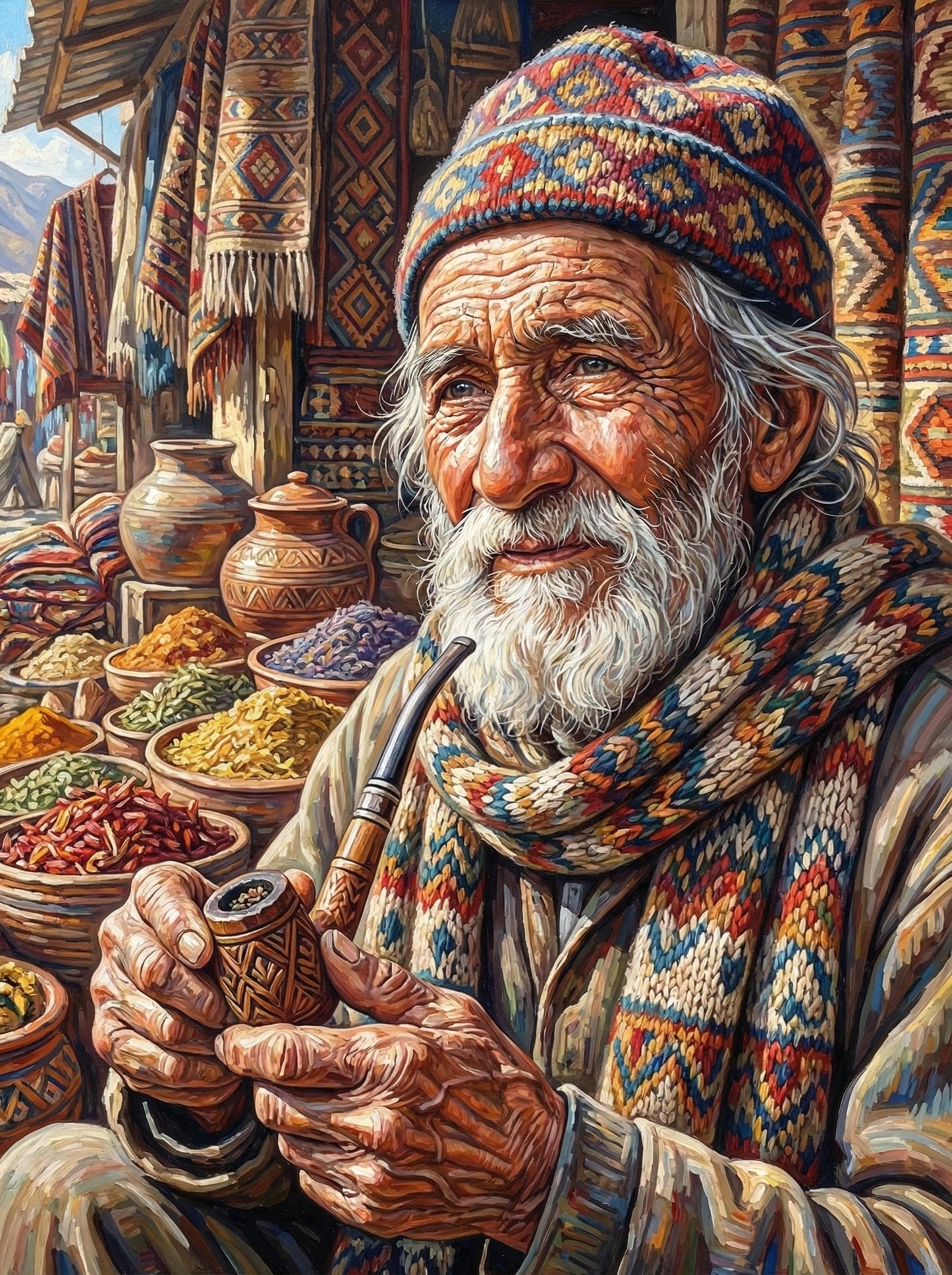 Textile Vendor Elder (100 Color Diamond Painting) Diamond Painting kit