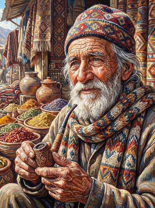Textile Vendor Elder (100 Color Diamond Painting) Diamond Painting kit
