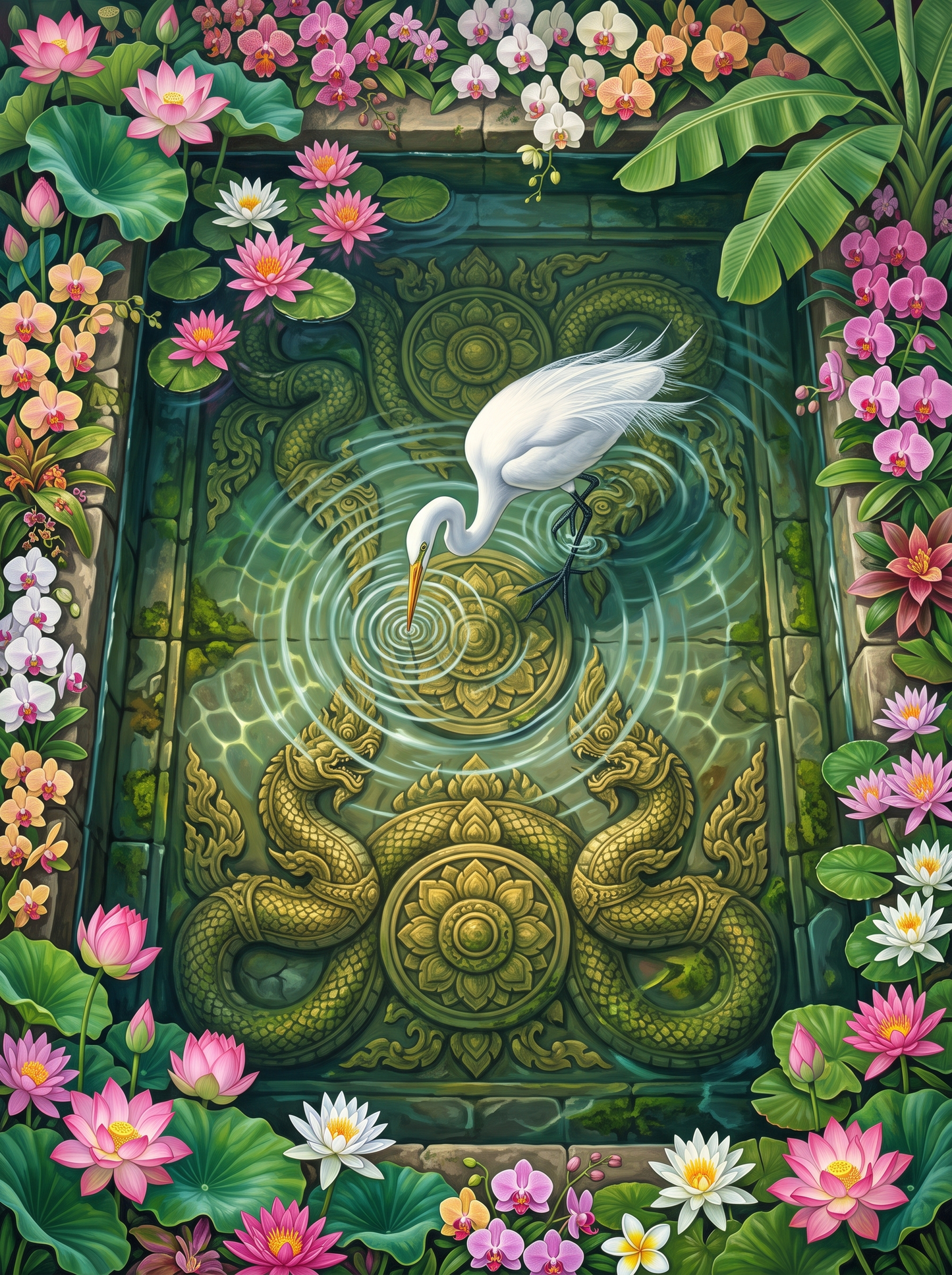Thai Temple Egret