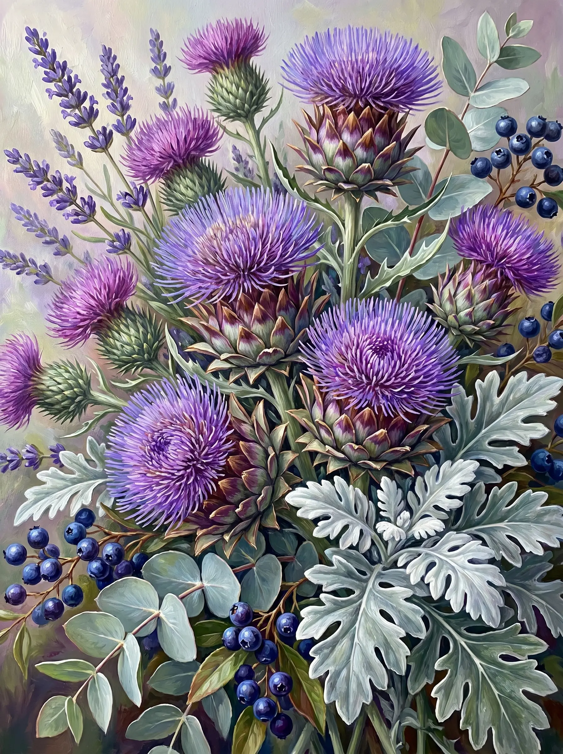 Thistle Lavender Bouquet (Diamond Painting) Diamond Painting kit