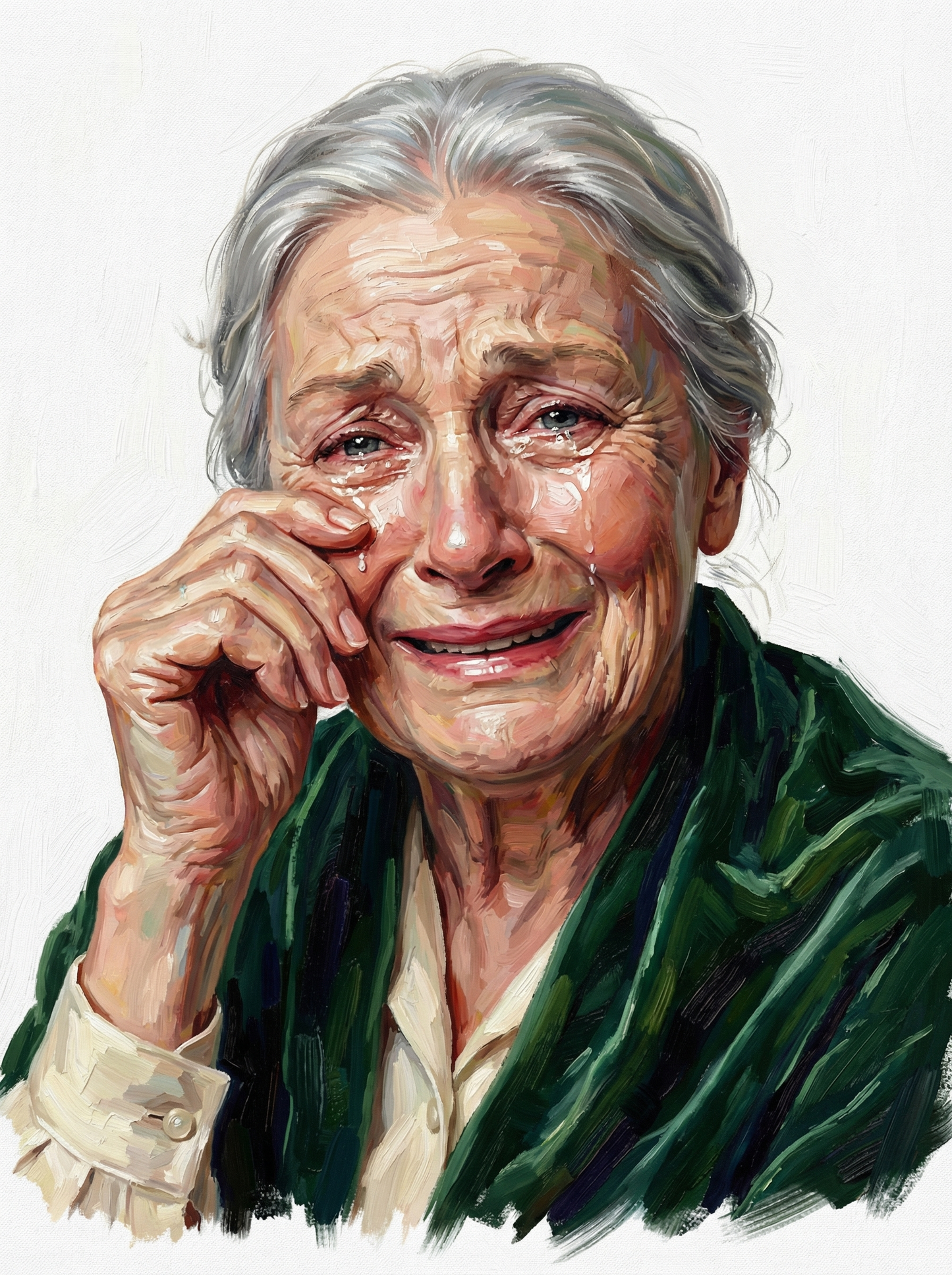 Thoughtful Elder Portrait (100 Color Diamond Painting)