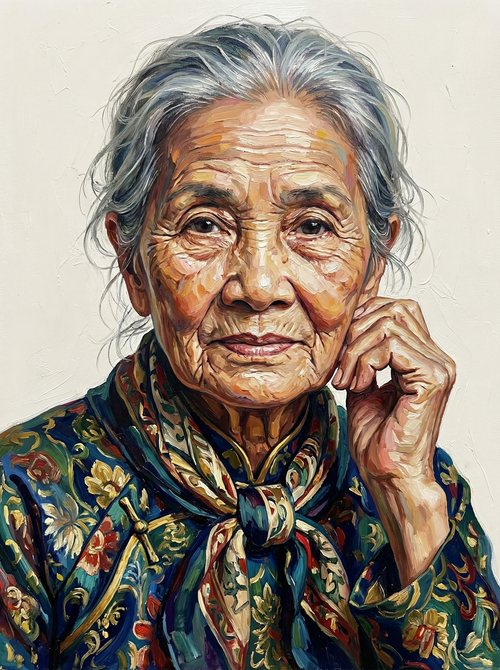 Thoughtful Senior Woman (100 Color Diamond Painting) Diamond Painting kit