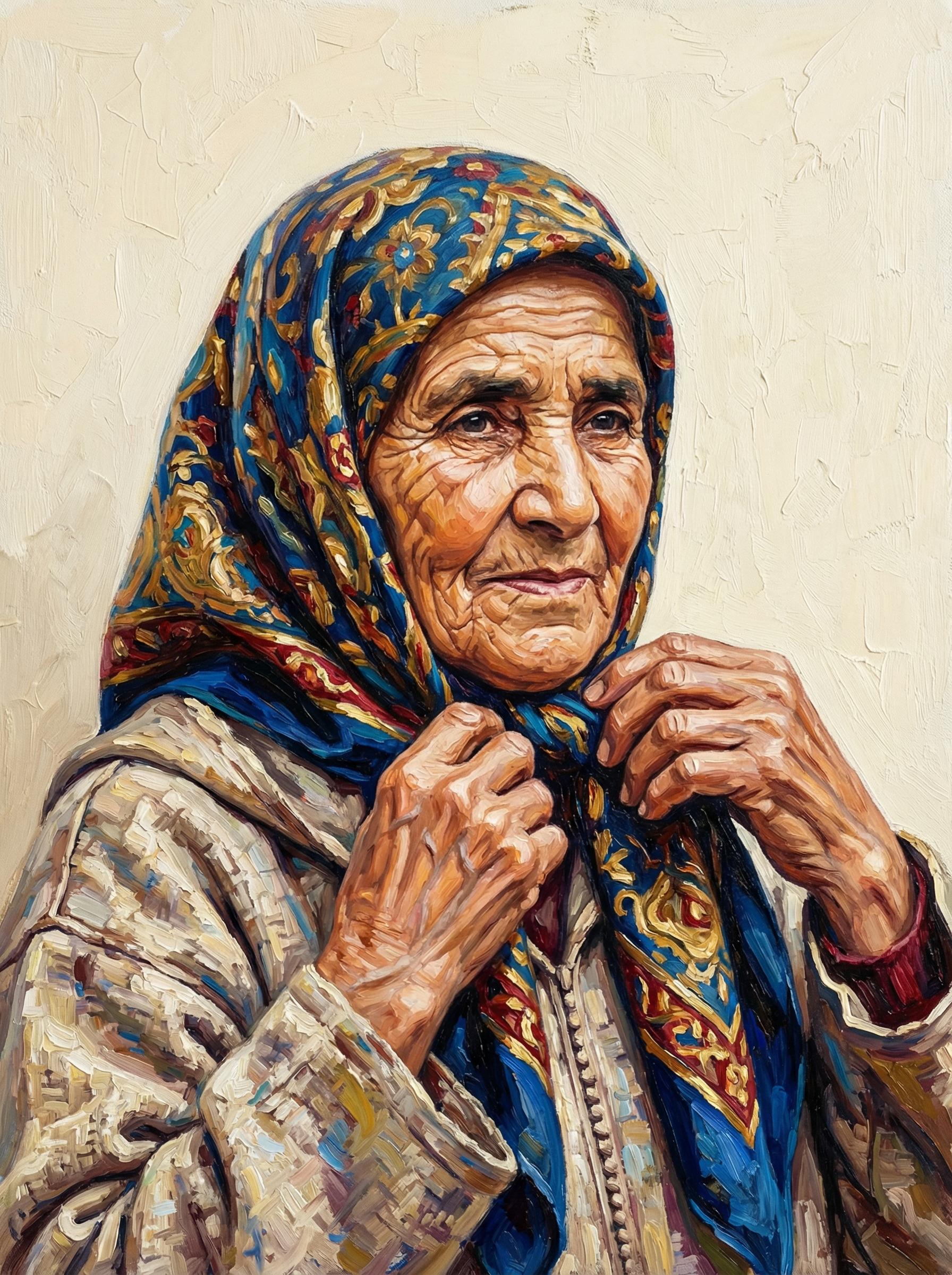 Thoughtful Woman Headscarf (100 Color Diamond Painting) Diamond Painting kit