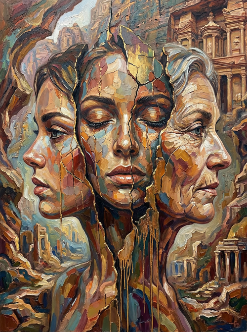 Three Faces Architecture (100 Color Diamond Painting) Diamond Painting kit