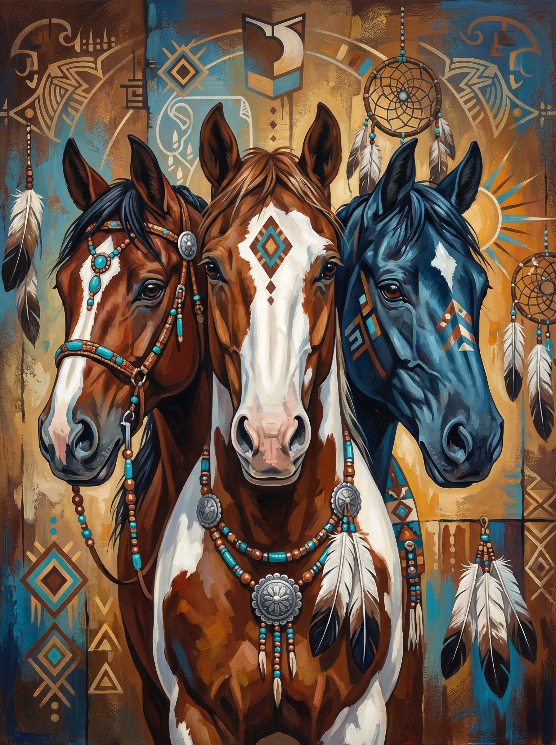 Three Sacred Horses (Diamond Painting)