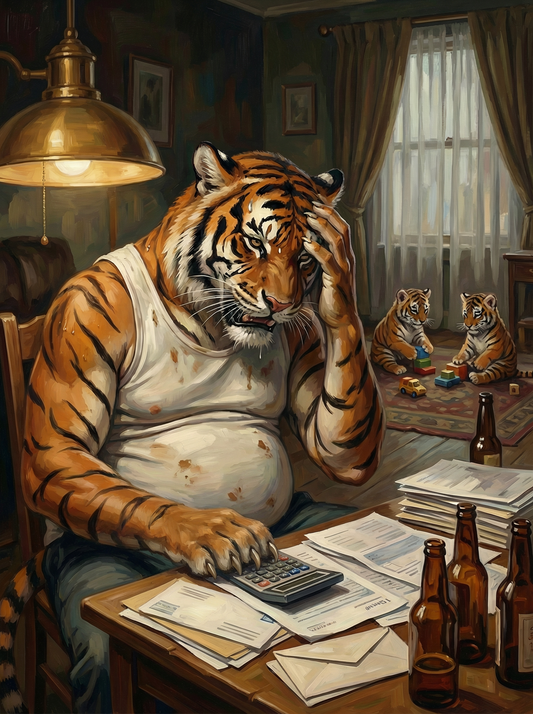 Tiger Tax Season Blues (Diamond Painting) Diamond Painting kit
