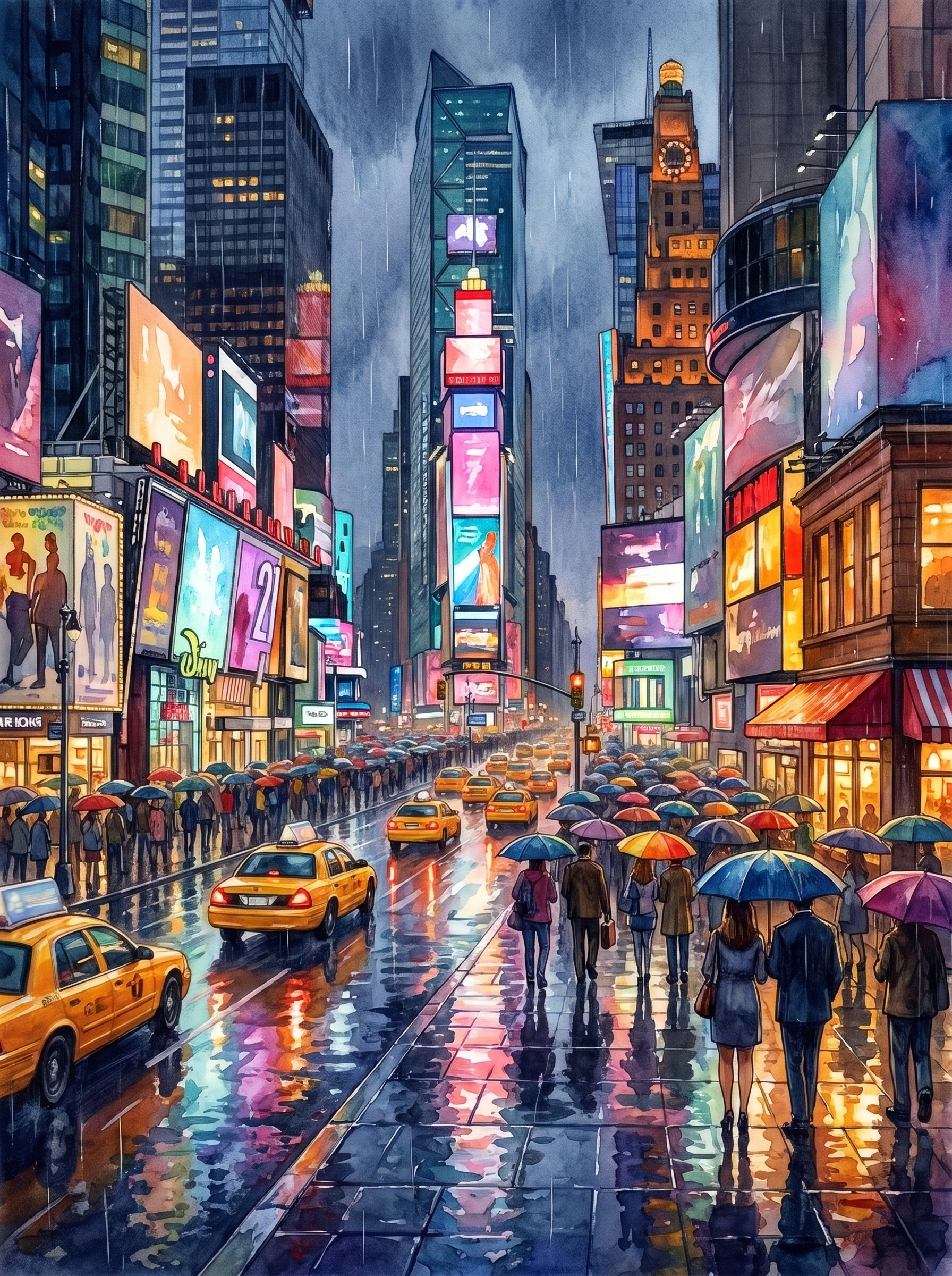 Times Square in the Rain