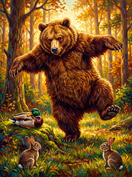 Tiptoeing Bear