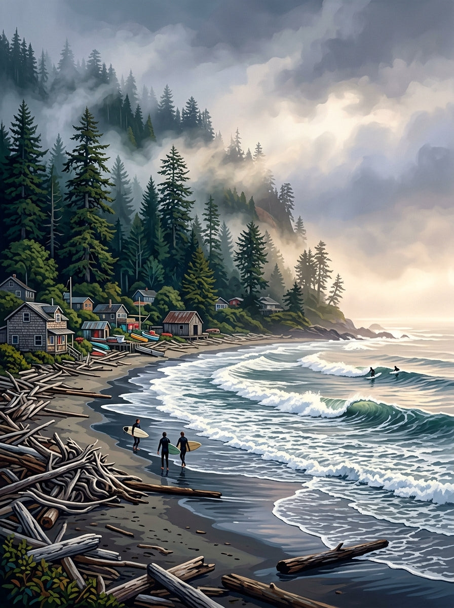Tofino Rainforest Beach (150 Color Diamond Painting)