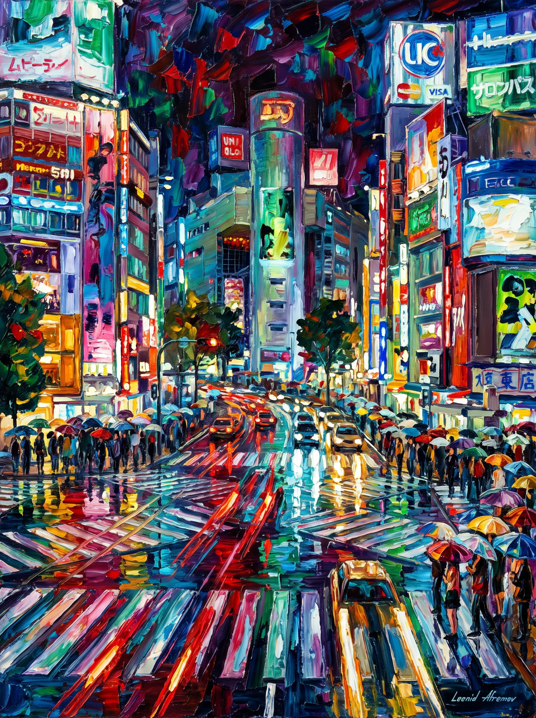 Tokyo Shibuya Neon Rain
