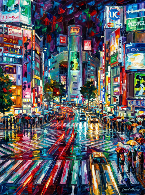 Tokyo Shibuya Neon Rain