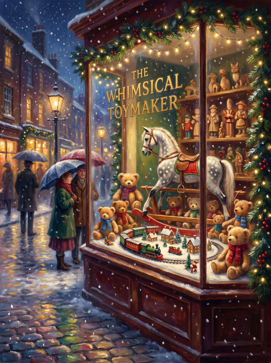 Toy Shop Window Christmas Night