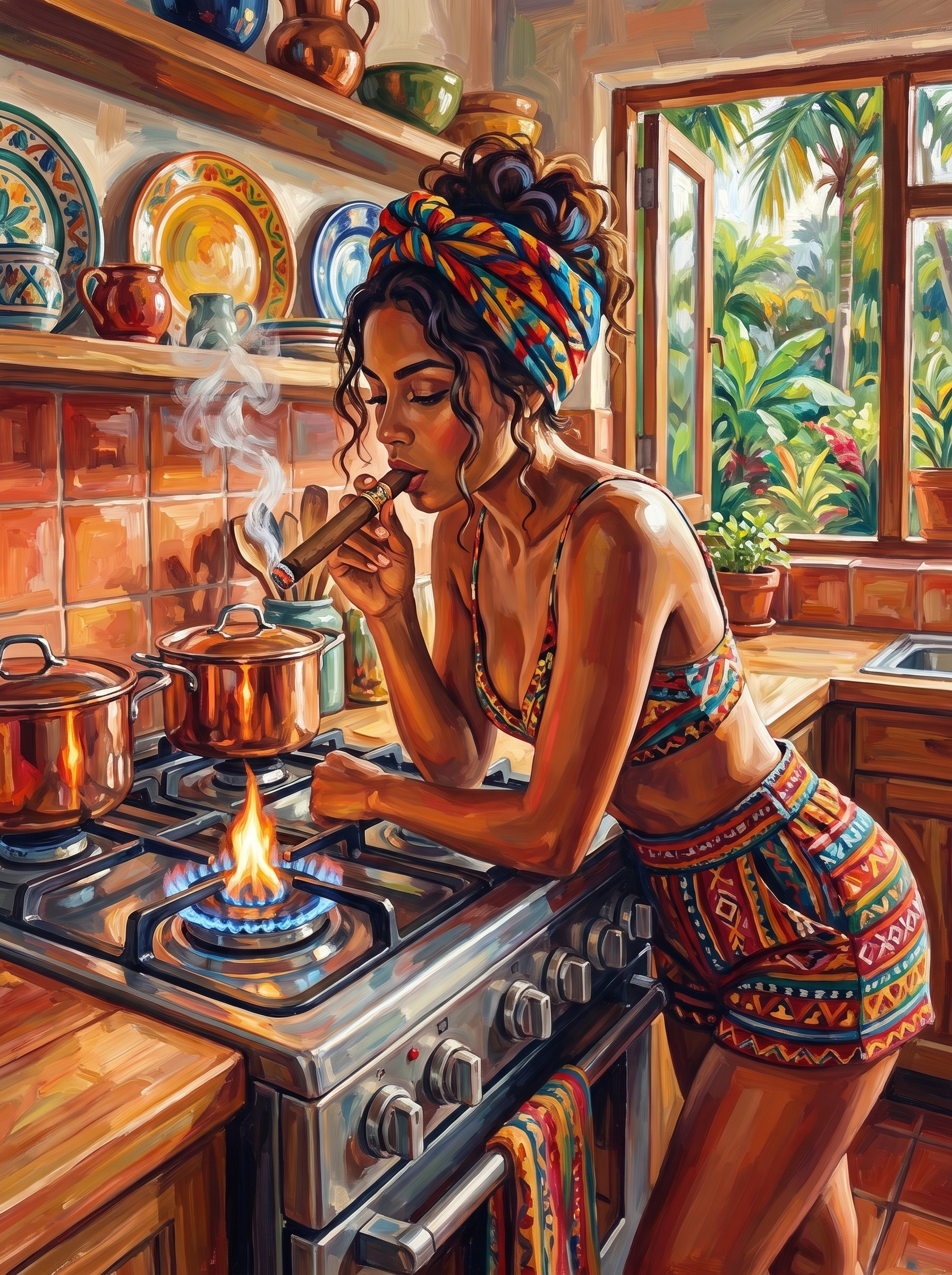 Tropical Courtyard Kitchen