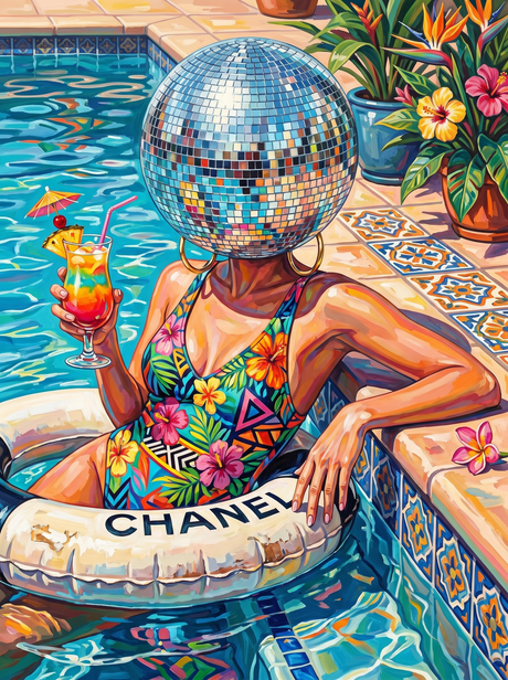 Tropical Disco Poolside Diva (100 Color Diamond Painting) Diamond Painting kit