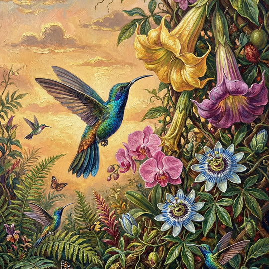 Tropical Hummingbird Sunset