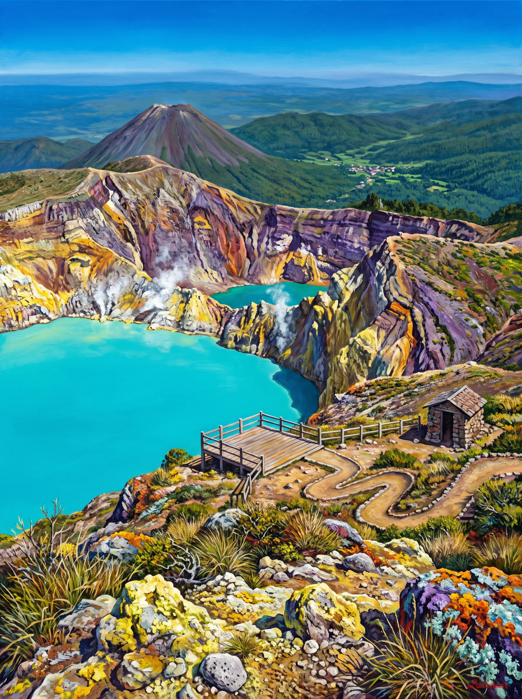 Turquoise Crater Lake