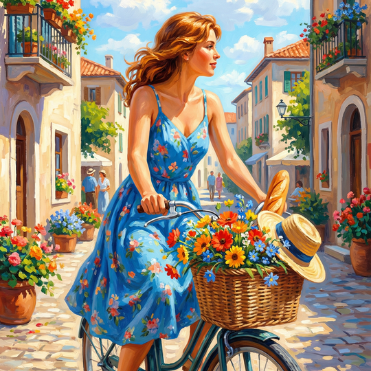 Tuscan Bike Ride Flower Basket