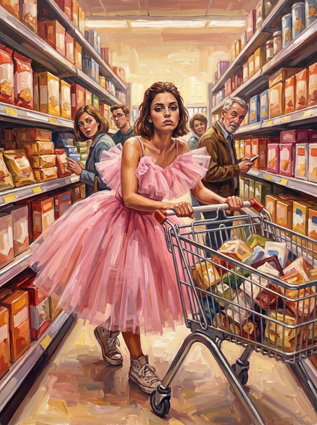 Tulle in the Trolley Aisle