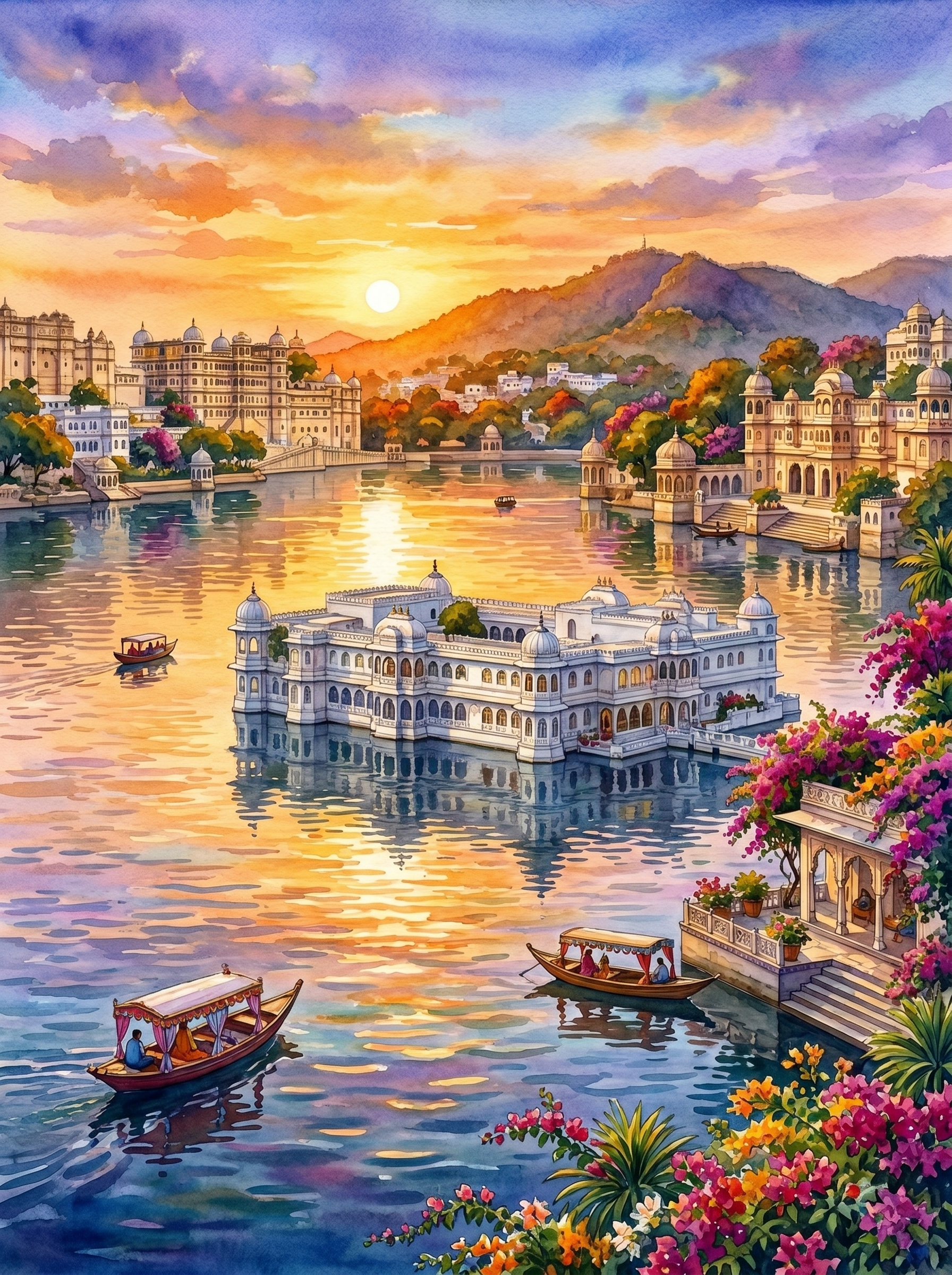 Udaipur Lake Palace (150 Color Diamond Painting)