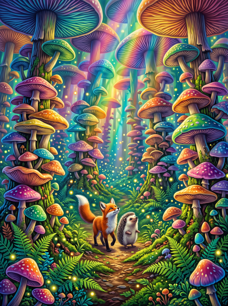 Under the Rainbow Mushrooms