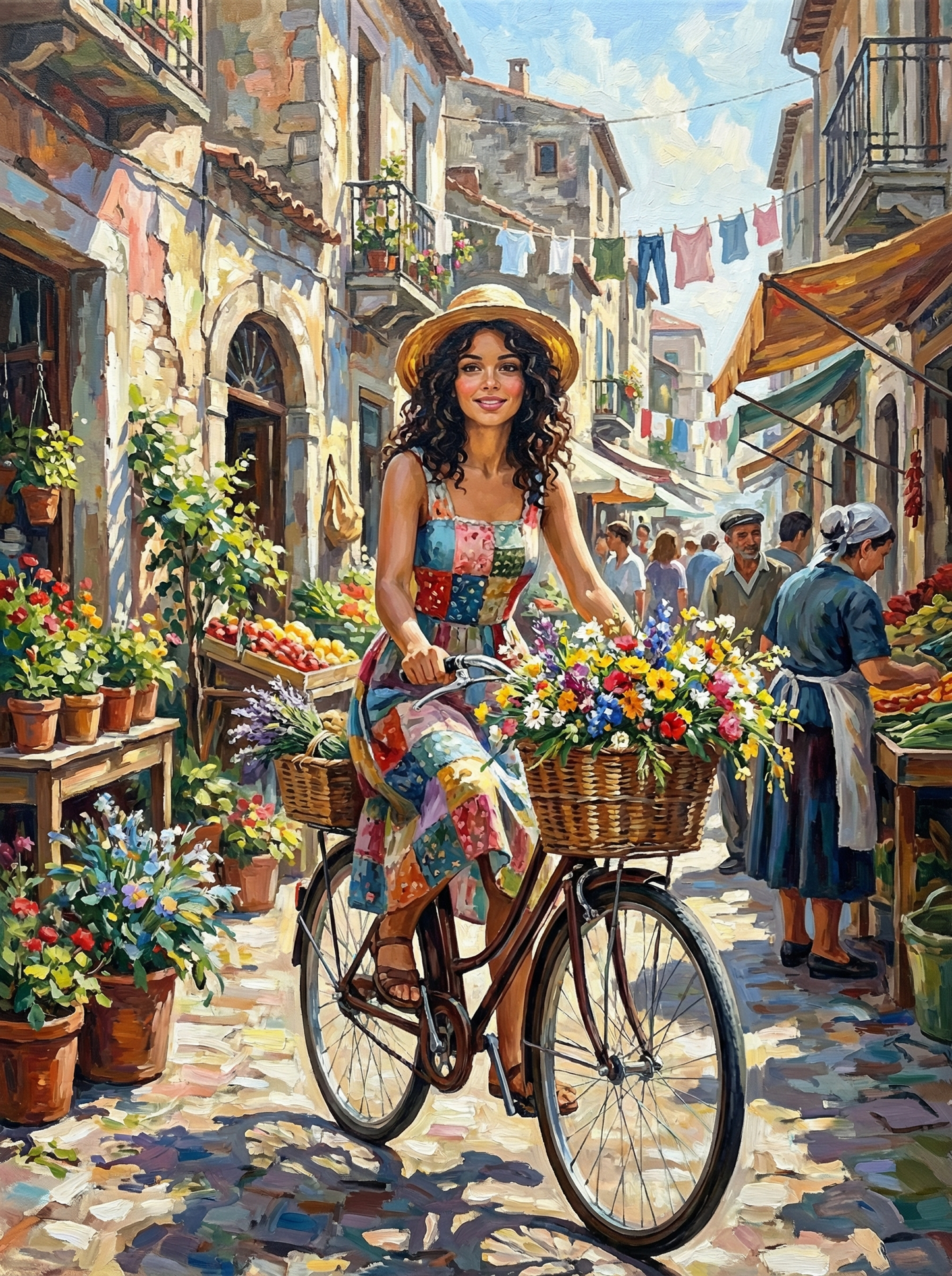Urban Courier Woman Bike (Diamond Painting) Diamond Painting kit