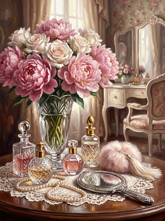 Vanity Peonies Perfume (Diamond Painting)