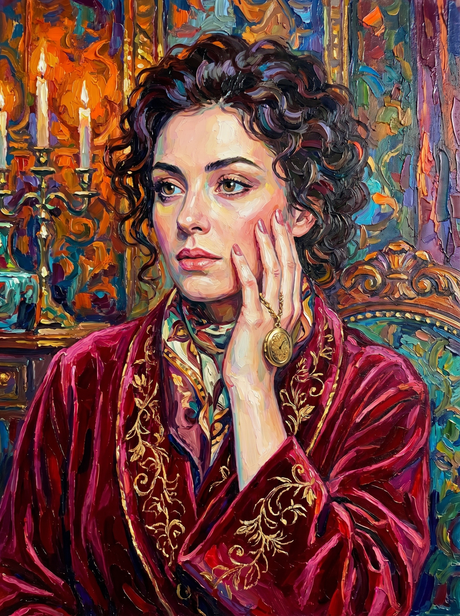 Velvet Elegance Portrait (100 Color Diamond Painting) Diamond Painting kit