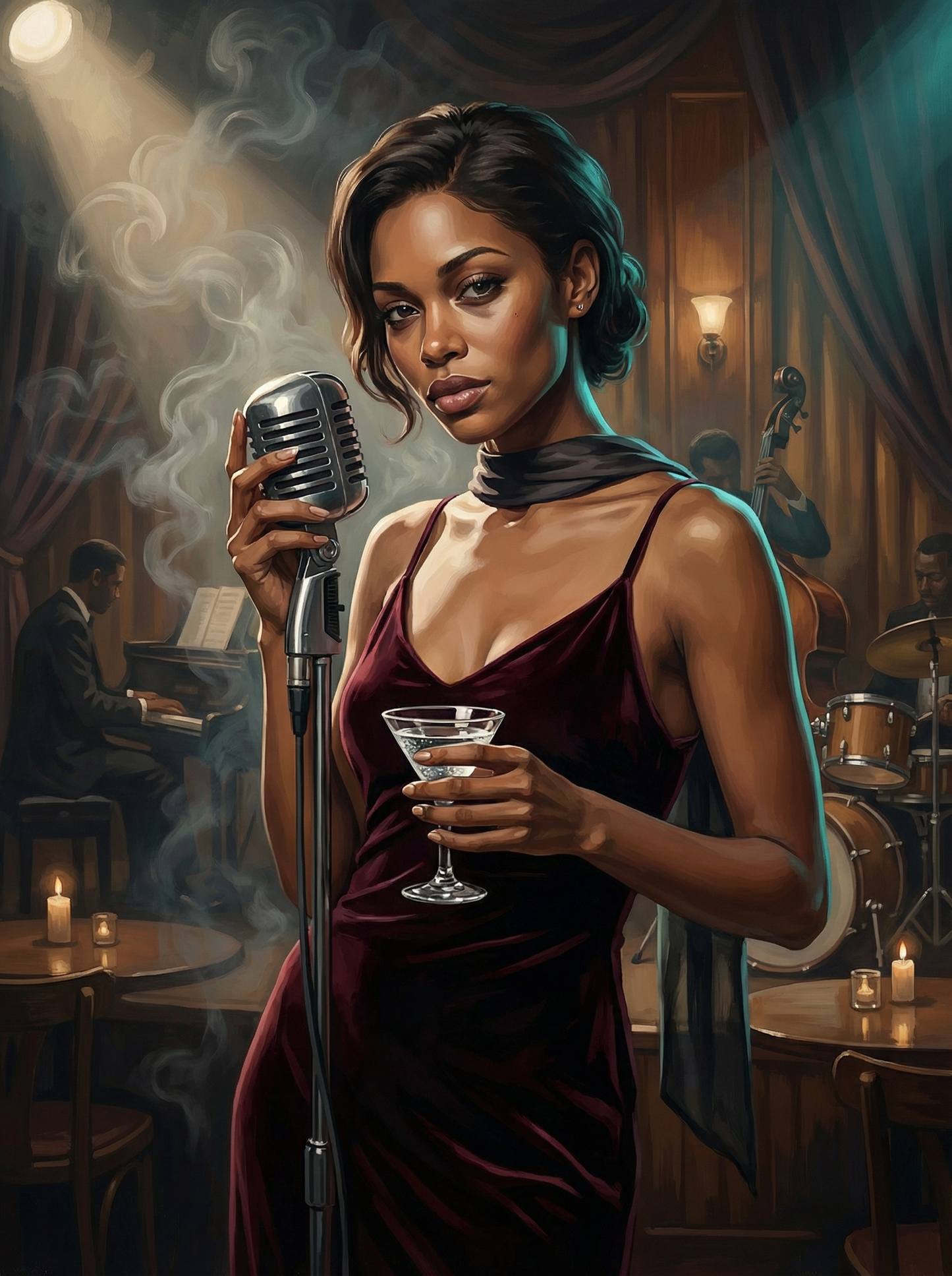 Velvet Jazz Lounge Singer (Diamond Painting) Diamond Painting kit