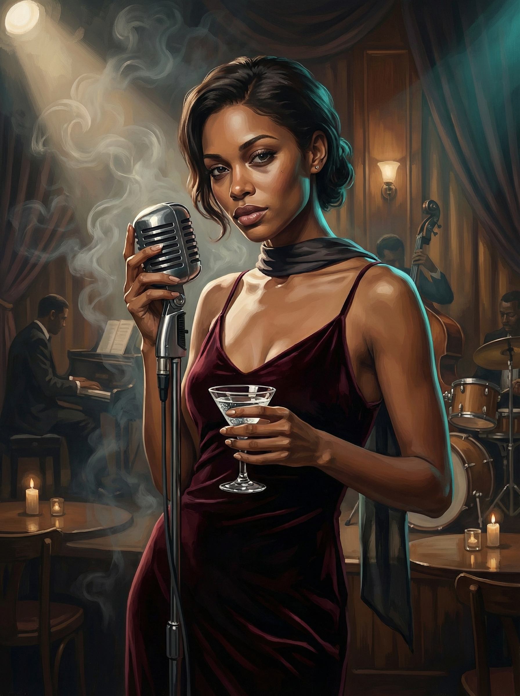 Velvet Jazz Lounge Singer (Diamond Painting) Diamond Painting kit