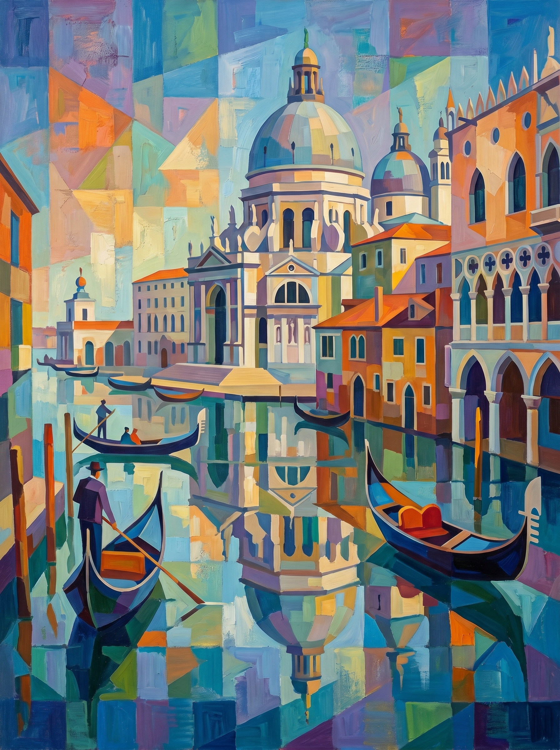 Venice Canal Abstract (150 Color Diamond Painting)